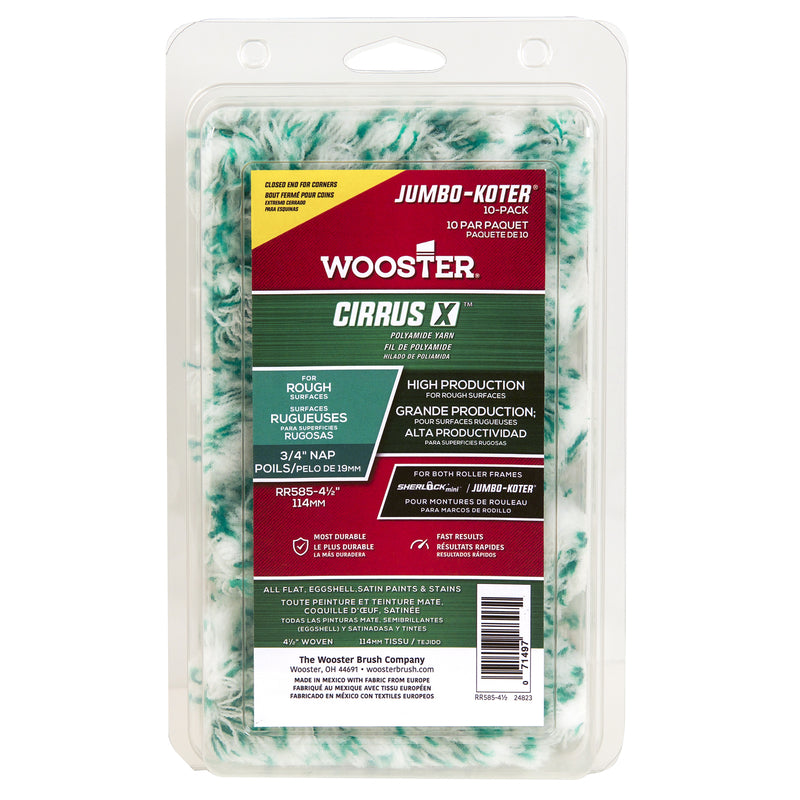 WOOSTER - Wooster Cirrus X 4-1/2 in. W X 3/4 in. Jumbo Paint Roller Cover 10 pk