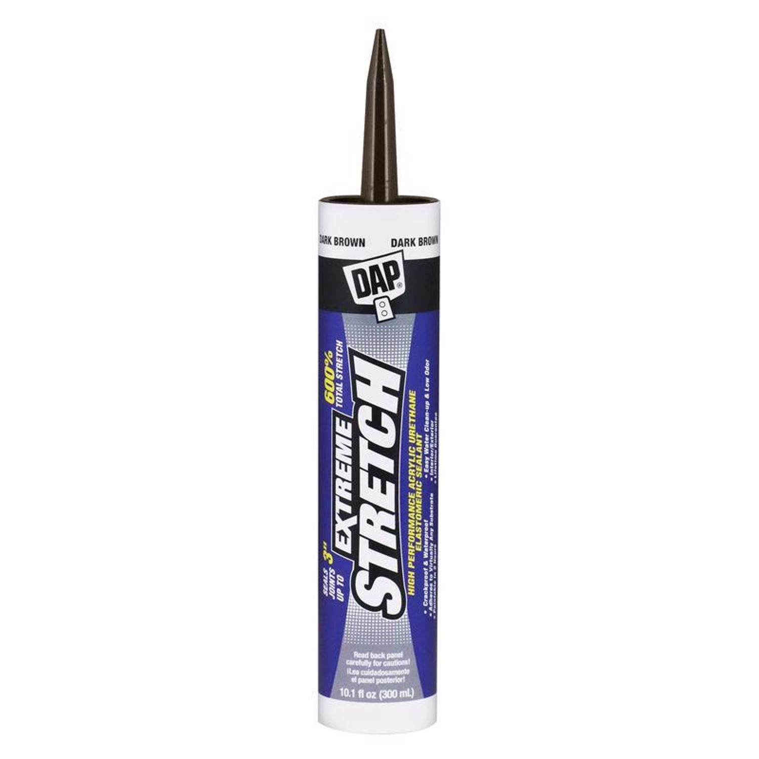 DAP Extreme Stretch Dark Brown Acrylic Urethane All Purpose Elastomeric Sealant 10.1 oz - Case of 12