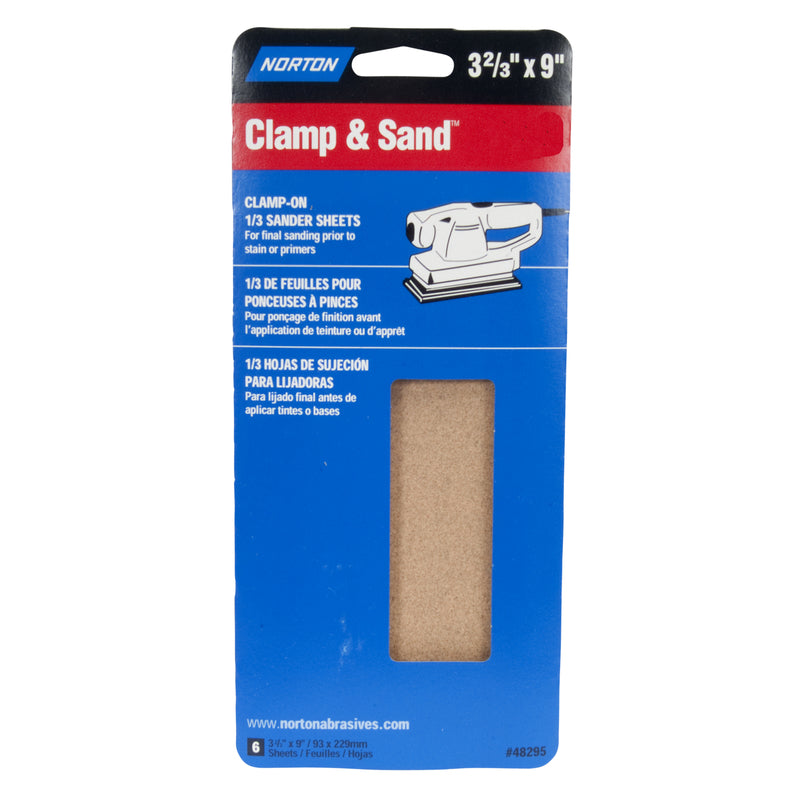 NORTON - Norton Clamp & Sand 9 in. L X 3-2/3 in. W 60 Grit Aluminum Oxide Sanding Sheet 6 pk