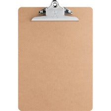 Business Source Hardboard Clipboard - Standard - 9" x 12 1/2" - Hardboard - Brown - 1 Each