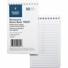 Business Source Wirebound Memo Books [BOOK;MEMO;END-OPEN;3X5;WE-DZ]
