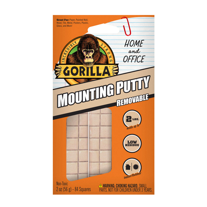 GORILLA - Gorilla High Strength Synthetic Rubber Mounting Putty 2 oz - Case of 8