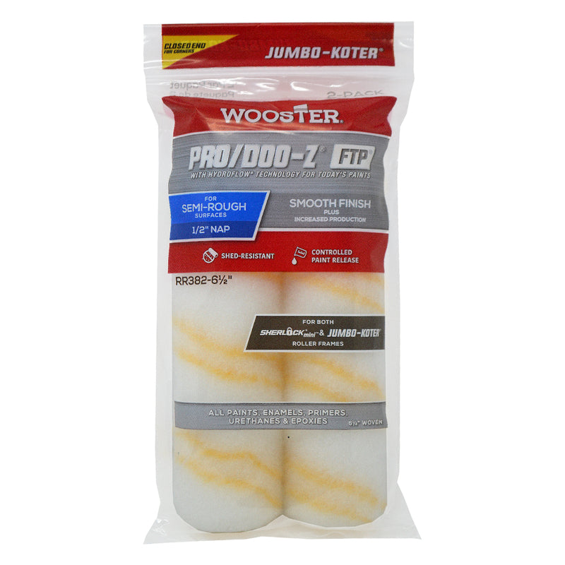 WOOSTER - Wooster Pro/Doo-Z Woven 6.5 in. W X 1/2 in. Jumbo Paint Roller Cover 2 pk [RR382-6 1/2]