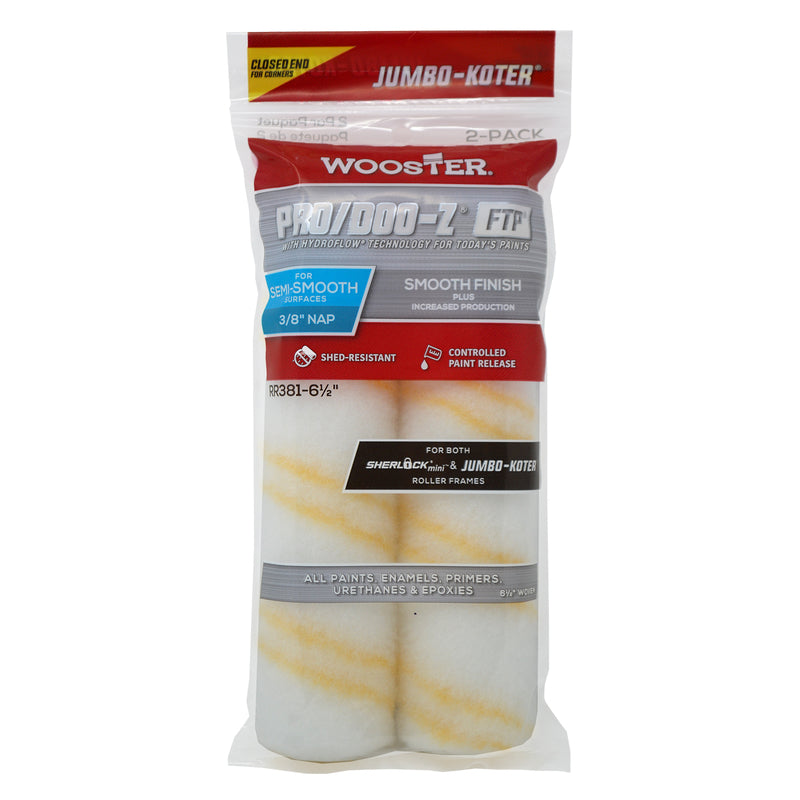 WOOSTER - Wooster Pro/Doo-Z Woven 6-1/2 in. W X 3/8 in. Jumbo Paint Roller Cover 2 pk