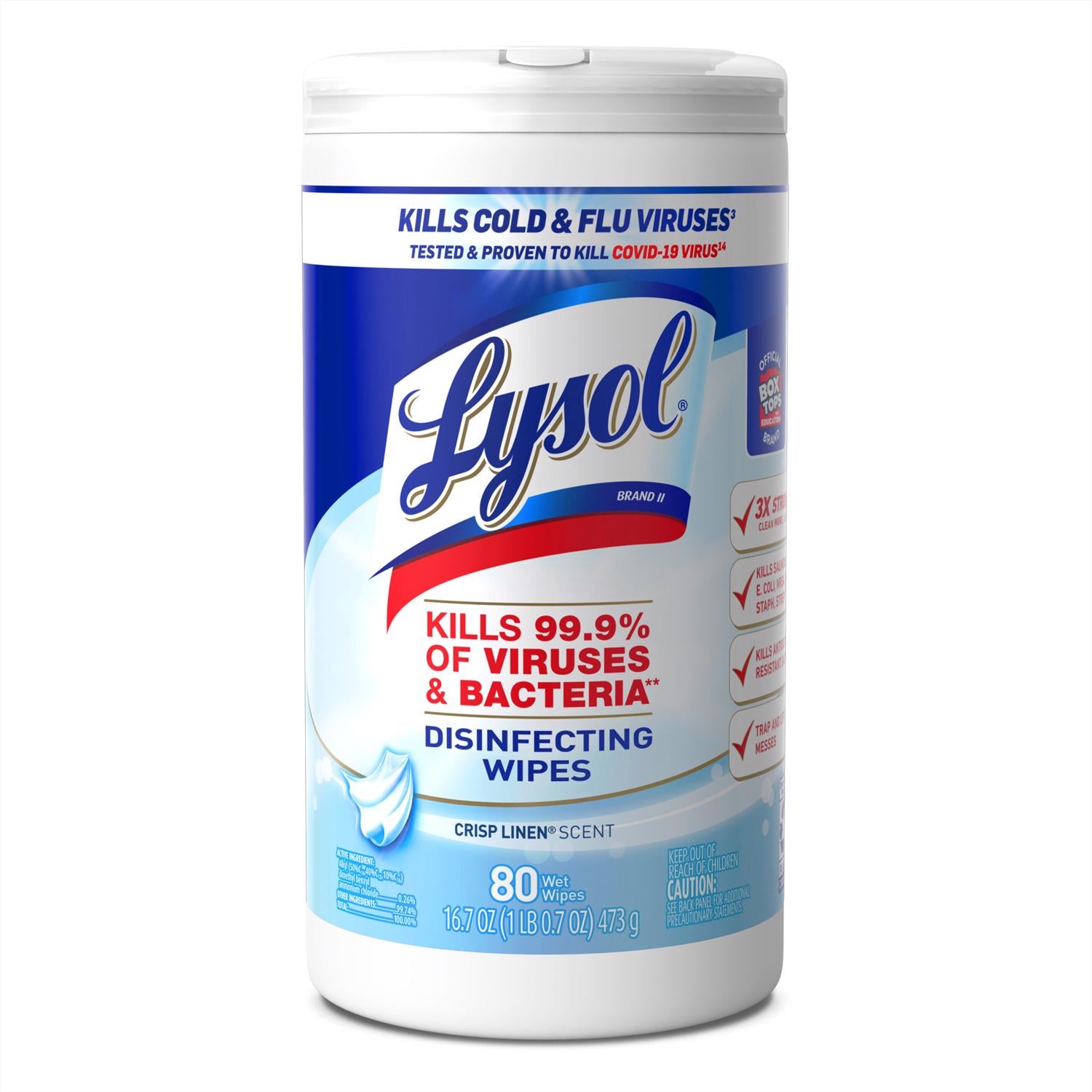 Lysol Fiber Weave Disinfecting Wipes 80 pk - Case of 6