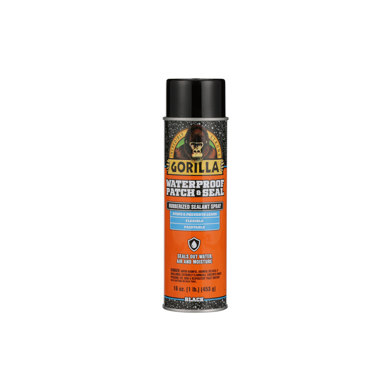 GORILLA - Gorilla Black Rubber Waterproof Patch & Seal Spray 16 oz - Case of 6