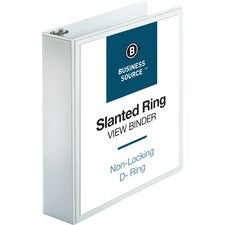 Business Source Basic D-Ring White View Binders [BINDER;VIEW;D-RING;2";WE-EA]