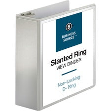 Business Source Basic D-Ring White View Binders [BINDER;VIEW;D-RING;4";WE-EA]