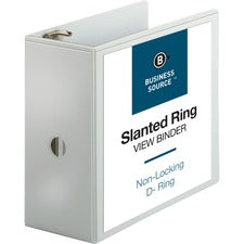 Business Source Basic D-Ring White View Binders [BINDER;VIEW;D-RING;5";WE-EA]