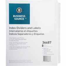 Business Source Punched Laser Index Dividers [DIVIDER;INDEX;PUNCHED;8TAB-BX]