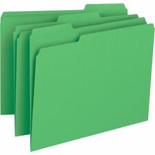 Business Source 1/3 Tab Cut Letter Recycled Top Tab File Folder [FOLDER;FILE;LTR;1/3;GREEN-BX]
