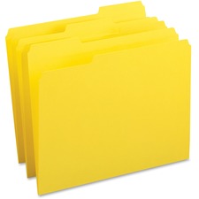 Business Source 1/3 Tab Cut Letter Recycled Top Tab File Folder [FOLDER;FILE;LTR;1/3;YELLOW-BX]