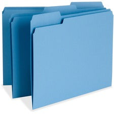 Business Source 1/3 Tab Cut Letter Recycled Top Tab File Folder [FOLDER;FILE;LTR;1/3;BLUE-BX]
