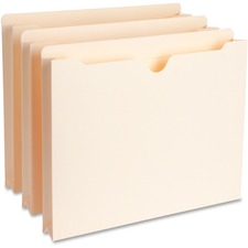 Business Source Straight Tab Cut Letter Recycled File Pocket [JACKET;FILE;LTR;1.5"EXP;MLA-BX]