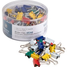 Business Source Colored Fold-back Binder Clips [CLIP;BINDER;MINI;100PC-PK]
