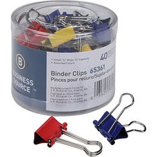 Business Source Colored Fold-back Binder Clips [CLIP;BINDER;SMALL;40PC;AST-PK]