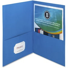Business Source Letter Recycled Pocket Folder [FOLDER;2-POCKET;LETTER;BLUE-BX]