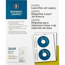 Business Source CD/DVD Labels [LABEL;CD/DVD;LSR/INK;WE;300-PK]