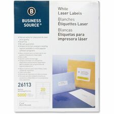Business Source Bright White Premium-quality Address Labels [LABEL;IJ/LSR;1X4;WE;5000-PK]