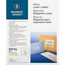 Business Source Bright White Premium-quality Address Labels [LABEL;IJ/LSR;1.3X4;WE;1400-PK]