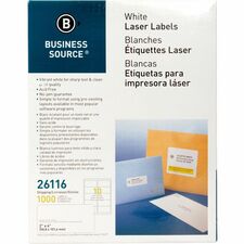 Business Source Bright White Premium-quality Shipping Labels [LABEL;IJ/LSR;2X4;WE;1000-PK]