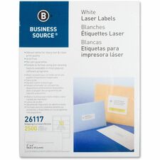 Business Source Bright White Premium-quality Shipping Labels [LABEL;IJ/LSR;2X4;WE;2500-PK]