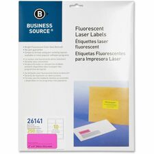 Business Source Neon Labels [LABEL;NEON;LASER;2X4;PINK-PK]