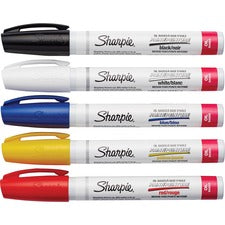 Sharpie Oil-Based Paint Marker - Medium Point - Medium Marker Point - Assorted Oil Based Ink - 5 / Pack [MARKER;OIL BASD;MED;AST;5CT-PK]