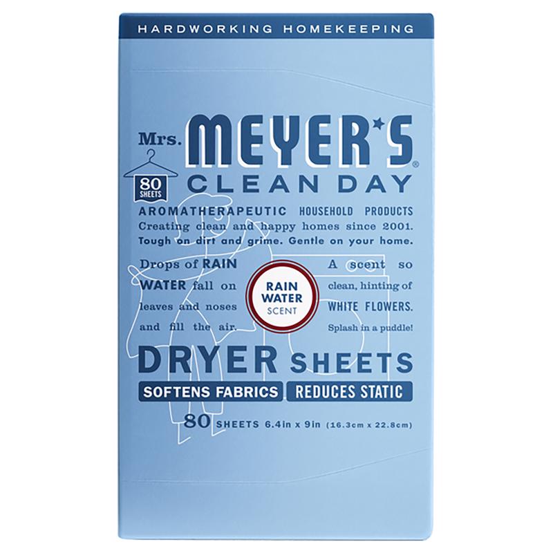 MRS. MEYER'S - Mrs. Meyer's Clean Day Rain Water Scent Dryer Sheets Sheets 80 pk