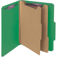 Smead Premium Pressboard Classification Folders with SafeSHIELD&reg; Coated Fastener Technology [FOLDER;CLASSF;PRSGRD;LTR;GN-BX]