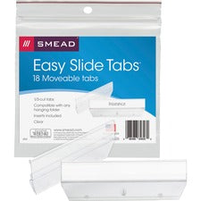 Smead Easy Slide Hanging Folder Tabs - Clear Poly Tab(s) - 18 / Pack