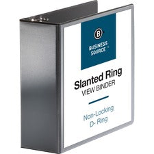 Business Source Basic D-Ring View Binders [BINDER;VIEW;D-RING;4";BK-EA]