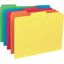Business Source 1/3 Tab Cut Letter Recycled Top Tab File Folder [FOLDER;INTERIOR;LTR;1/3;AST-BX]