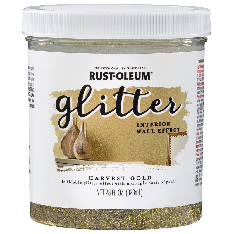 RUST-OLEUM - Rust-Oleum Glitter Harvest Gold Water-Based Glitter Paint Interior 28 oz - Case of 2