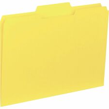 Business Source 1/3 Tab Cut Letter Recycled Top Tab File Folder [FOLDER;INTERIOR;LTR;1/3;YLW-BX]