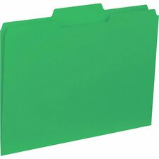 Business Source 1/3 Tab Cut Letter Recycled Top Tab File Folder [FOLDER;INTERIOR;LTR;1/3;GRN-BX]