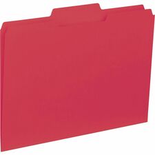 Business Source 1/3 Tab Cut Letter Recycled Top Tab File Folder [FOLDER;INTERIOR;LTR;1/3;RED-BX]