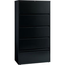 Lorell Fortress Lateral File with Roll-Out Shelf [FILE;LAT;RCD;5-DWR;BK;36"-EA]