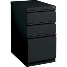 Lorell 23" Box/Box/File Mobile File Cabinet with Full-Width Pull [FILE;PED;MBL;22";B/B/F;BK-EA]