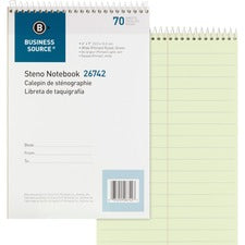 Business Source Steno Notebook [BOOK;STENO;PITMAN;70SH;GRN-EA]
