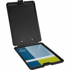 Business Source Storage Clipboard - 8 1/2" x 11" - Plastic - Black - 1 Each