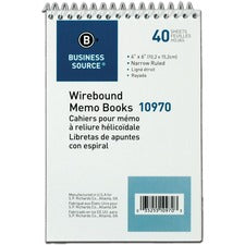Business Source Wirebound Memo Books [BOOK;MEMO;END-OPEN;4X6;WE-DZ]
