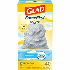 Glad ForceFlex Tall Kitchen Drawstring Trash Bags [BAG;TRASH;KITCHN;13GAL;40CT-BX]