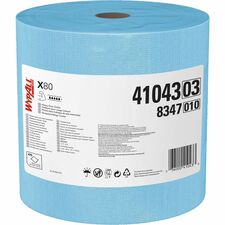 Wypall PowerClean X80 Heavy Duty Cloths Jumbo Roll - 12.50" x 12.20" - 475 Sheets/Roll - Blue - Cloth - 1 Each