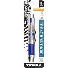 Zebra STEEL 3 Series G-301 Retractable Gel Pen [PEN;GEL;RT;.7M;BE;2/PK-PK]