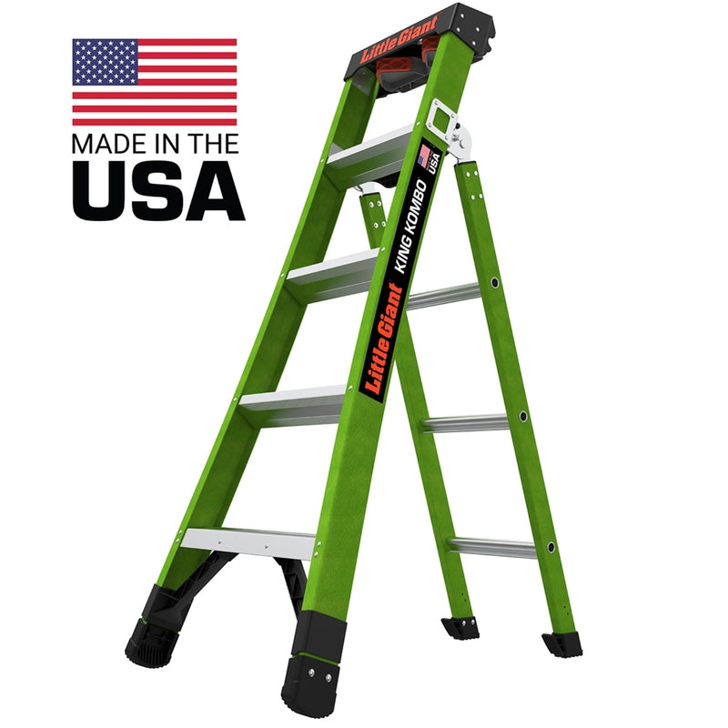 LITTLE GIANT LADDERS - Little Giant King Kombo 5 ft. H Fiberglass Multi-Position Ladder Type IAA 375 lb. capacity