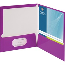 Business Source Letter Pocket Folder [FOLDER;2POCKET;LAMINATED;PE-BX]