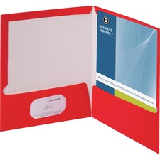 Business Source Letter Pocket Folder [FOLDER;2POCKET;LAMINATED;RD-BX]