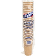 Genuine Joe 16 oz Rippled Hot Cups - 25 / Pack - Brown - Beverage, Hot Drink