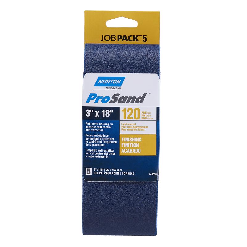 NORTON - Norton ProSand 18 in. L X 3 in. W Zirconia Alumina Sanding Belt 120 Grit Fine 5 pk